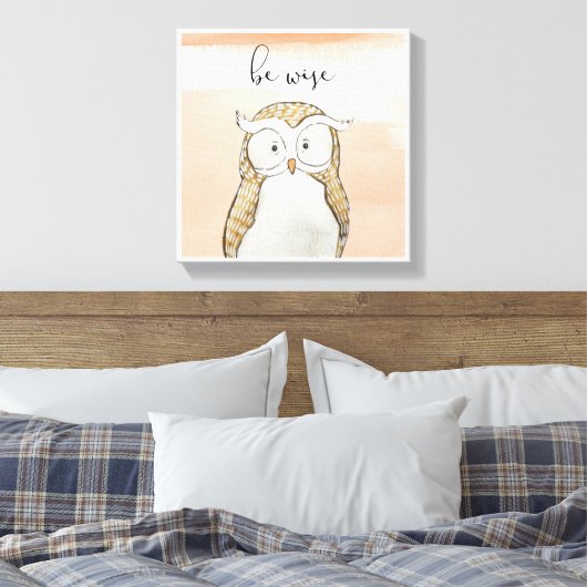 Cuddlies Owl | Be Wise Canvas Afdruk (Insitu (Slaapkamer))