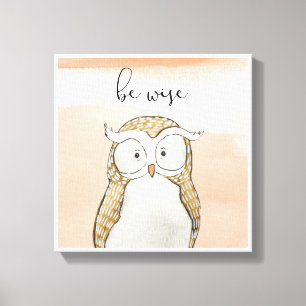 Cuddlies Owl   Be Wise Canvas Afdruk