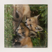 Cuddling Fox Kits Legpuzzel (Horizontaal)