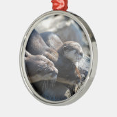 Cuddling Otters Metalen Ornament (Links)