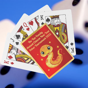 Cuddly Baby Snake Chinees Nieuwjaar Pokerkaarten