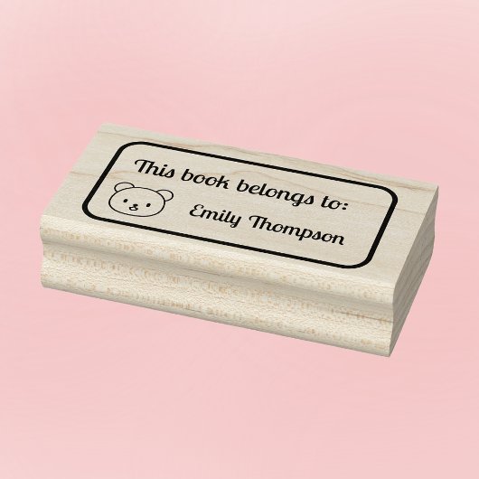 Cuddly Bear 'This Book Belongs To' Stamp Rubberstempel