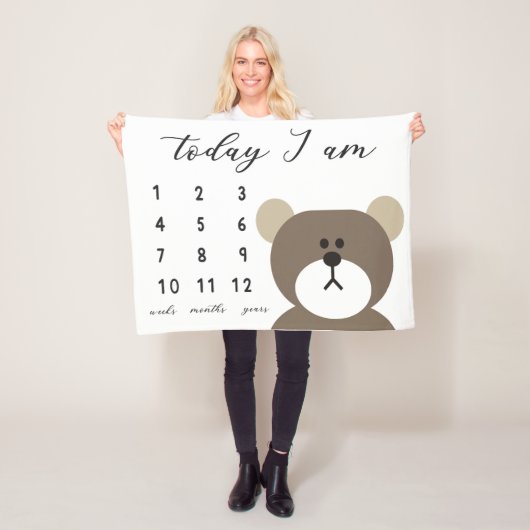 Cuddly Beer Milestone Blanket Fleece Deken (In situ)