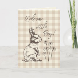 Cuddly Bunny Rabbits Bonanza - nieuwe baby jongen. Kaart