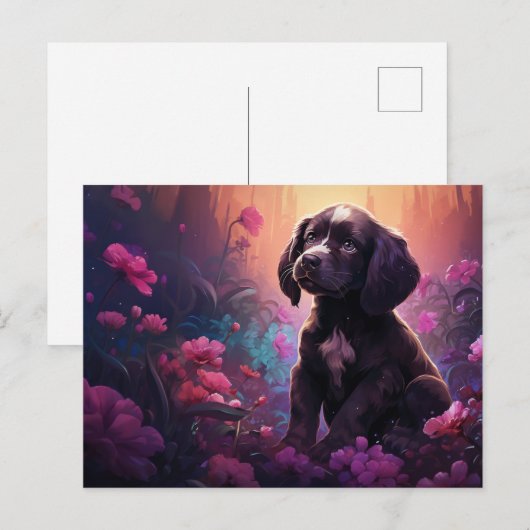 Cuddly Canine Briefkaart (Voorkant / Achterkant)