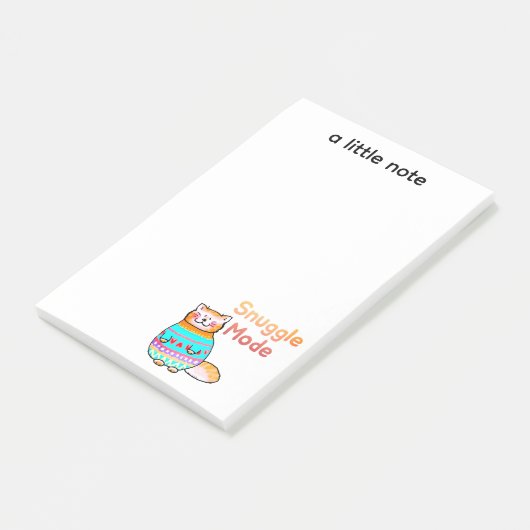 Cuddly Ginger Cat Snuggle Mode Post-it® Notes (Schuin)