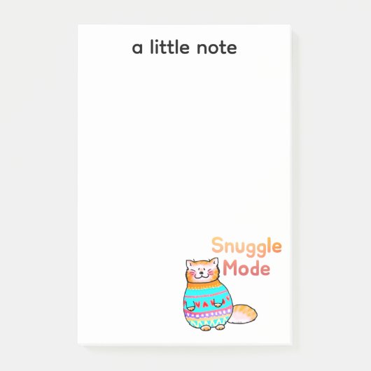 Cuddly Ginger Cat Snuggle Mode Post-it® Notes (Voorkant)