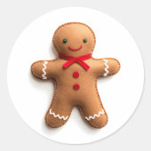 Cuddly Gingerbread Cheer Ronde Sticker (Voorkant)