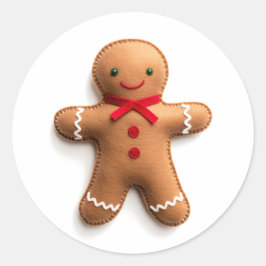 Cuddly Gingerbread Cheer Ronde Sticker
