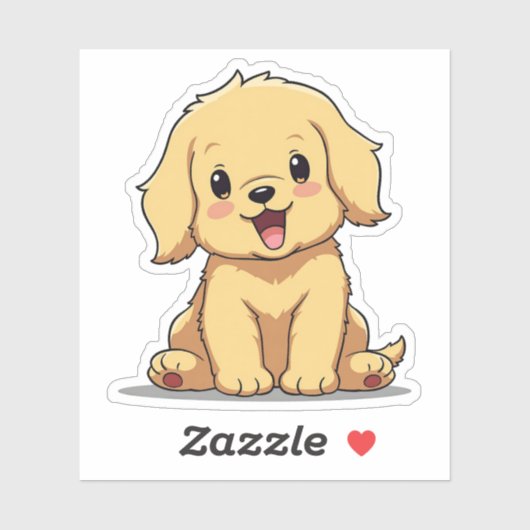 Cuddly Golden Retriever, Anime Charm, Klein Sticker (Vel)