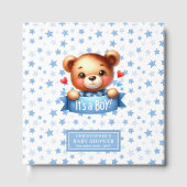 Cuddly Het is een jongen teddybeer gastenboek voor (Voorkant)