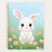 Cuddly Meadow: Baby Konijn in de lentebloemen Planner (Voorkant)
