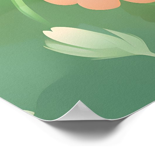 Cuddly Meadow: Baby Konijn in de lentebloemen Poster (Hoek)