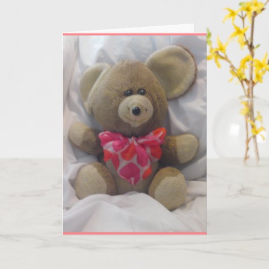 Cuddly Mouse Birthday Card Kaart (Gele Bloem)