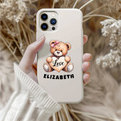 Cuddly Valentijn's Day Schattige Beer Gepersonalis Case-Mate iPhone Case