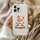 Cuddly Valentijn's Day Schattige Beer Gepersonalis Case-Mate iPhone Case
