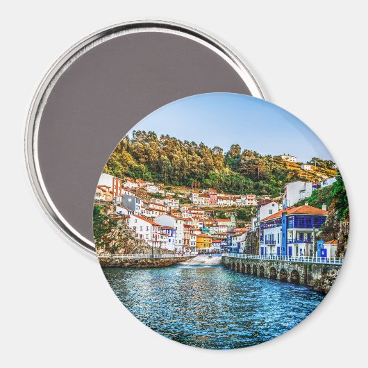 Cudillero, vissersdorp in Asturië. Spanje. Magneet (Voorkant / Achterkant)