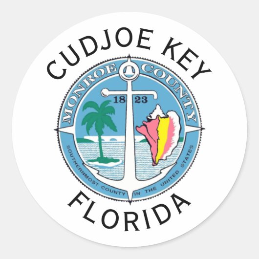 Cudjoe Key - Florida Keys Ronde Sticker (Voorkant)
