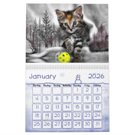 Cudly Kittens Kalender (Jan 2026)