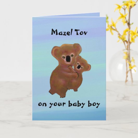 Cudly Koala Baby Kaart (Gele Bloem)