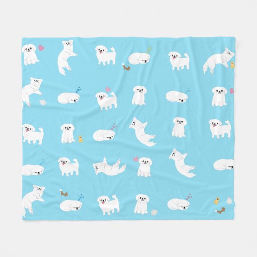 Cudly Pekingese Blanket Fleece Deken (Voorkant (Horizontaal))