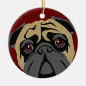 Cudly Pug Keramisch Ornament (Voorkant)