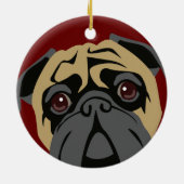 Cudly Pug Keramisch Ornament (Achterkant)