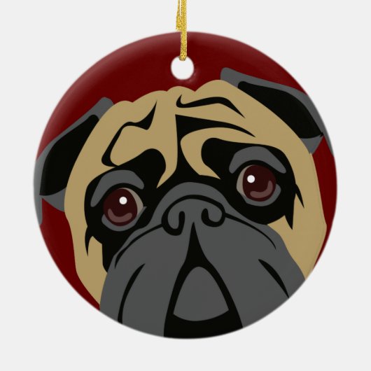 Cudly Pug Keramisch Ornament (Achterkant)