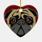 Cudly Pug Keramisch Ornament (Achterkant)