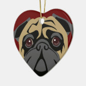 Cudly Pug Keramisch Ornament (Links)