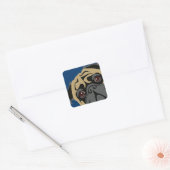 Cudly Pug Vierkante Sticker (Envelop)