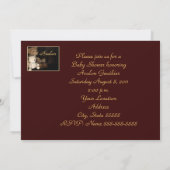 Cudly Teddy Bear & Baby Shoes Invitation Kaart (Achterkant)