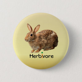 Cudly Vegan Herbivore Wild Bunny Yellow Ronde Button 5,7 Cm