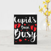 Cud's Been Busy Funny Baby Reveal 2025 Valentine N Kaart (Gele Bloem)