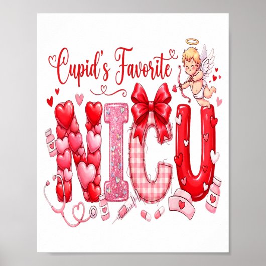 Cuds Favorite Nurse Nicu Valentines Day Shirt Nurs Poster (Voorkant)