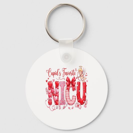 Cuds Favorite Nurse Nicu Valentines Day Shirt Nurs Sleutelhanger (Voorkant)