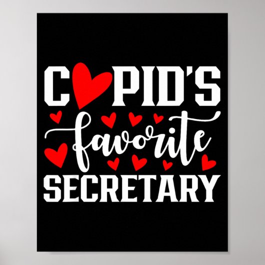 Cud's Favorite Secretary Cute Heart Valentine's Da Poster (Voorkant)