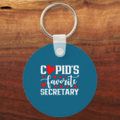 Cud's Favorite Secretary Cute Heart Valentine's Da Sleutelhanger (Voorkant)