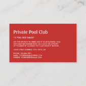 Cue Ball, Snooker Club, Pool/Snooker Player Visitekaartje (Achterkant)