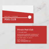 Cue Ball, Snooker Club, Pool/Snooker Player Visitekaartje (Voorkant / Achterkant)