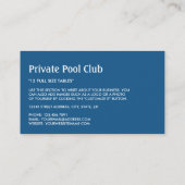 Cue Ball, Snooker Club, Pool/Snooker Player Visitekaartje (Achterkant)