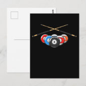 Cue Billard Balls Retro 8 Ball Player Briefkaart (Voorkant / Achterkant)