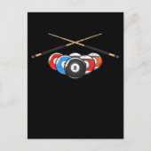 Cue Billard Balls Retro 8 Ball Player Briefkaart (Voorkant)