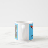 Cue grappige illustratie van de cartoon van pileaa espresso kop (Achterkant)