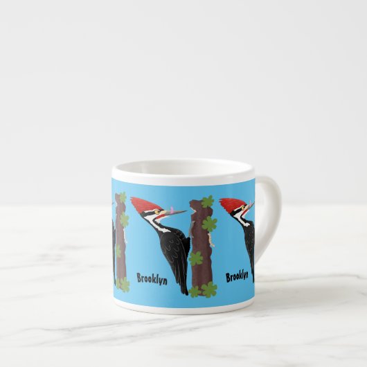 Cue grappige illustratie van de cartoon van pileaa espresso kop (Voorkant rechts)