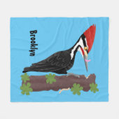 Cue grappige illustratie van de cartoon van pileaa fleece deken (Voorkant (Horizontaal))