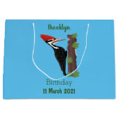 Cue grappige illustratie van de cartoon van pileaa groot cadeauzakje (Voorkant)