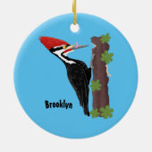 Cue grappige illustratie van de cartoon van pileaa keramisch ornament (Achterkant)