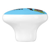 Cue grappige illustratie van de cartoon van pileaa keramische knop (Zijkant)