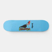 Cue grappige illustratie van de cartoon van pileaa persoonlijk skateboard (Horizontaal)